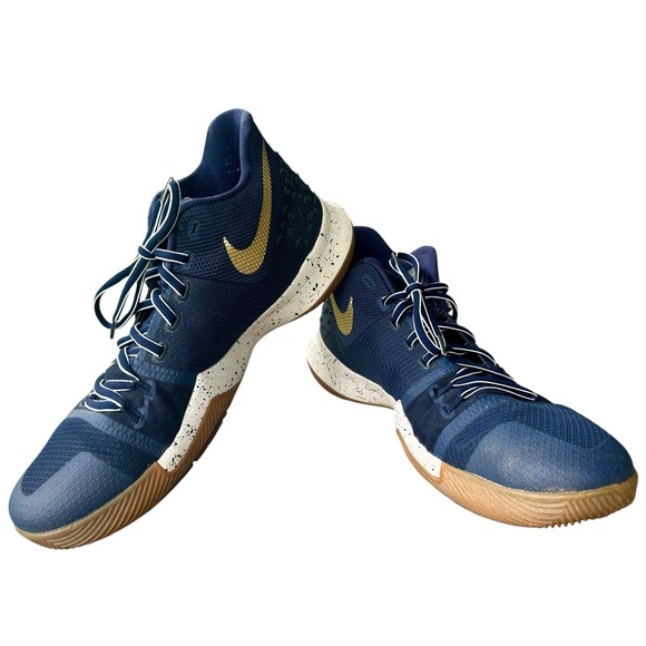 Nike Kyrie 3  Size MENS 11.5 Obsidian/Metallic Gold 852395-400 - Picture 1 of 7